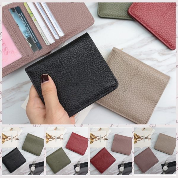 2020 New arrival genuine cow leather slim card holder wallet ladies simple fashion Cowhide credit card holder - Image 4