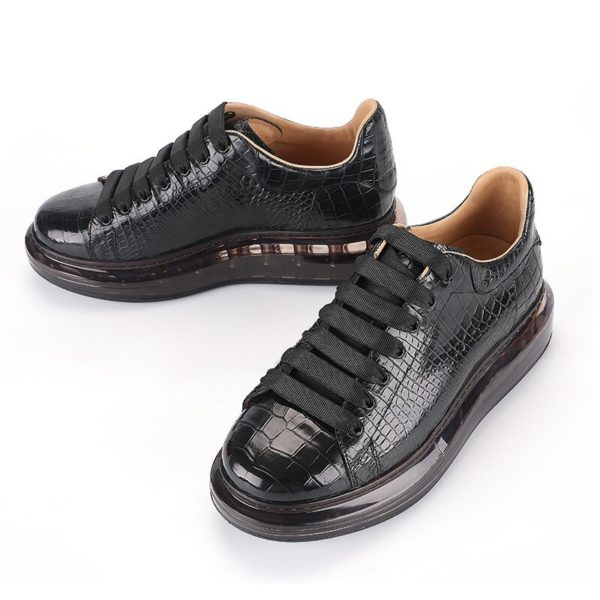 2020 new style High-end Casual Shoes Increased air cushion sole real crocodile skin Sneakers for men - Image 2