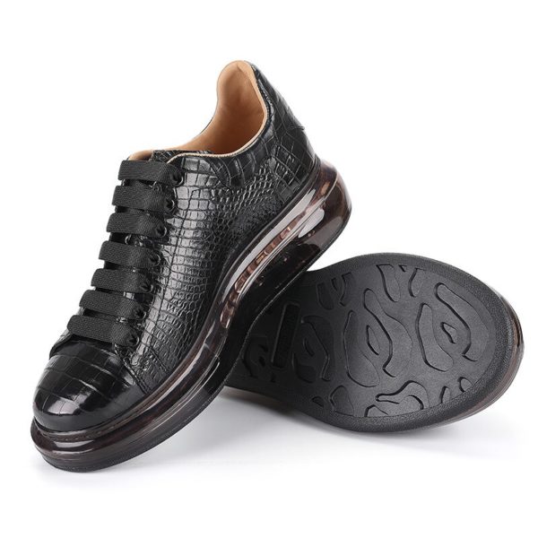 2020 new style High-end Casual Shoes Increased air cushion sole real crocodile skin Sneakers for men - Image 3