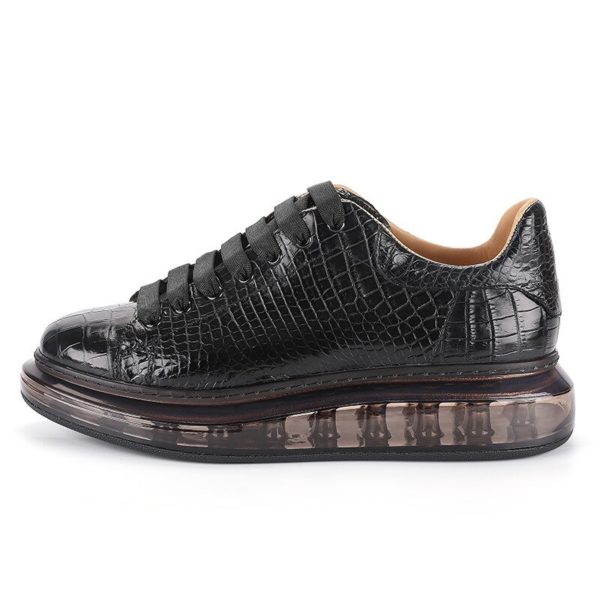 2020 new style High-end Casual Shoes Increased air cushion sole real crocodile skin Sneakers for men - Image 4