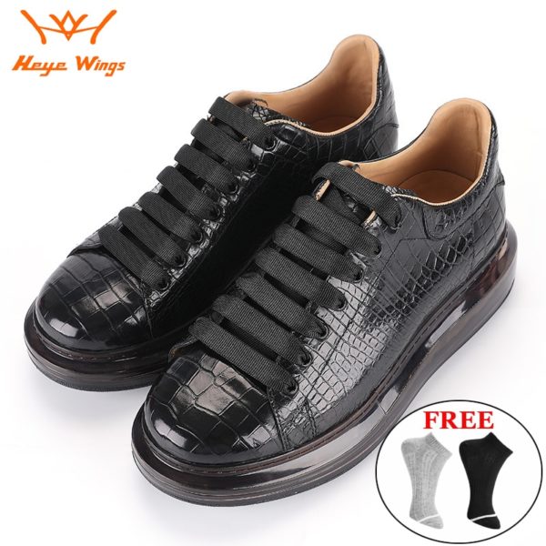 2020 new style High-end Casual Shoes Increased air cushion sole real crocodile skin Sneakers for men