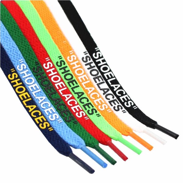 2021 Bestselling Printing Shoe Laces 47"/55"/63" Silicone Printed "SHOELACES" Flat Boot Laces Fashion OW Shoelaces for Sneakers - Image 5