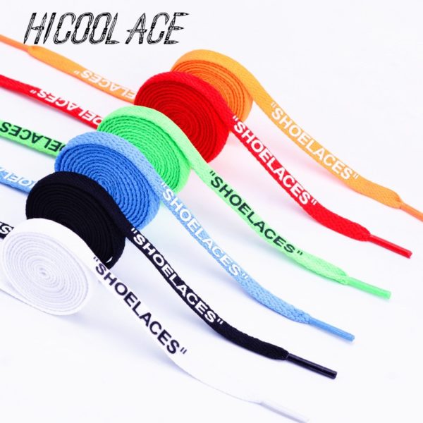 2021 Bestselling Printing Shoe Laces 47"/55"/63" Silicone Printed "SHOELACES" Flat Boot Laces Fashion OW Shoelaces for Sneakers - Image 6