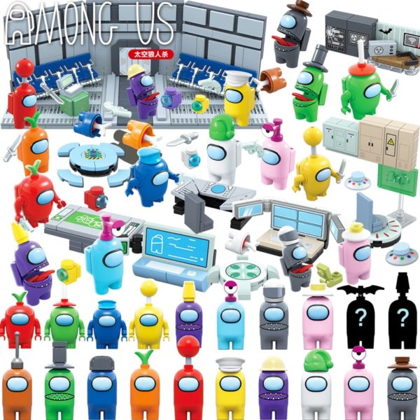 2021 NEW Among Us Toys Models Figures Building Blocks Sets Amongus Game Space Alien Mini Kits Bricks Kids Children Gift For Boys