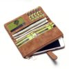 2021 New Fashion Women Wallets Drawstring Nubuck Leather Zipper Long Design Purse Two Fold More Color Clutch - Image 4