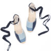 2021 New Top Denim T-strap Flat With Cotton Fabric Open Sandalias Mujer Sandals Sapatos Mulher Womens Espadrilles Flat Shoes - Image 2