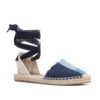 2021 New Top Denim T-strap Flat With Cotton Fabric Open Sandalias Mujer Sandals Sapatos Mulher Womens Espadrilles Flat Shoes - Image 5