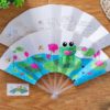 21cm Painting Summer Fan DIY Toys For Children Cartoon Animal Color Graffiti Origami Fan Art Craft Toy Creative Drawing Kids - Image 4