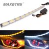 2x Double Color Car Flexible Led Strip Light Crystal Flexible Tube Light DRL Daytime Running Light Waterproof Car Styling