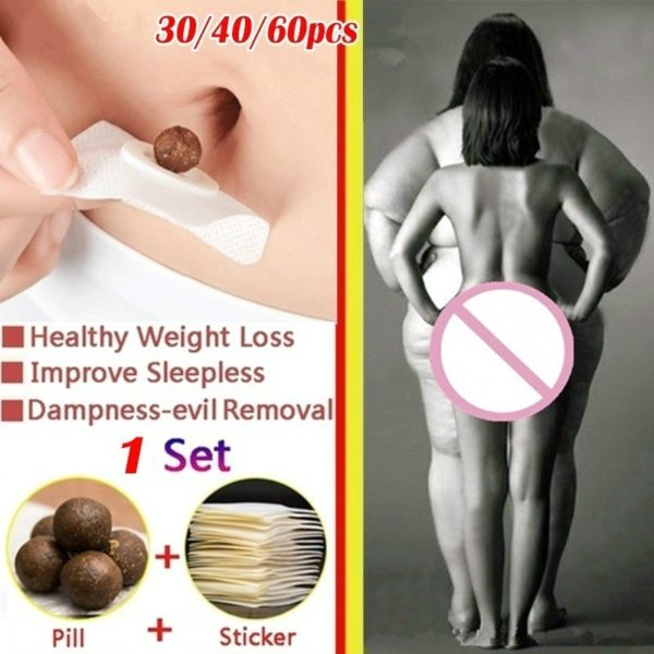 30/40/60Pcs/Set Strongest Sleep Weight Loss Slimming Wormwood Patch Moxibustion Patch Promote Body Circulation Detox Navel Patch