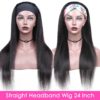 30 Inch Headband Wig Human Hair Wigs For Black Women Straight Brazilian Machine Made Remy Natural Color Wigs 130% Density - Image 3
