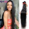 32 34 36 40 Bone Straight Hair Bundles WOWQUEEN 100% Human Hair Bundles Remy 30 Inch Bundles Soft Brazilian Hair Weave Bundles - Image 5