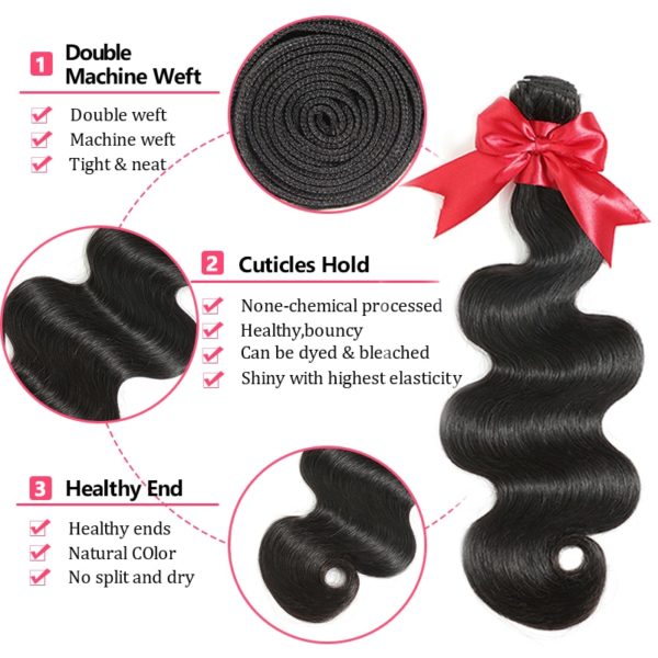 32 34 36 40 Inchs Body Wave Bundles WowQueen 30 Inch Bundles Remy Human Hair Bundles Top Quality Braizlian Hair Weave Bundles - Image 4