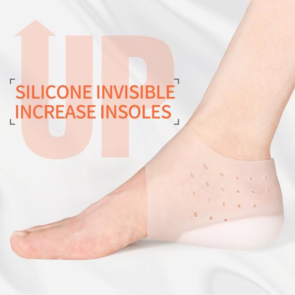 3ANGNI Invisible Height Increase Insoles Women Men Heel Pads Silicone Gel Lift Insole Dress In Socks Cracked Foot Skin Care Tool