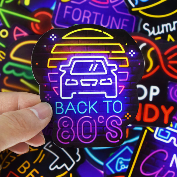 50 Pcs Cool Neon Stickers for Kids Toys Bicycle Phone Suitcase Guitar Bumper Skateboard Backpack JDM Graffiti Waterproof Sticker - Image 4