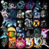 50 Pcs Outer Space Stickers for Laptop Car Motorcycle Skateboard Fridge Luggage Backpack Phone Bike Decal Cool Creative Stickers - Image 2