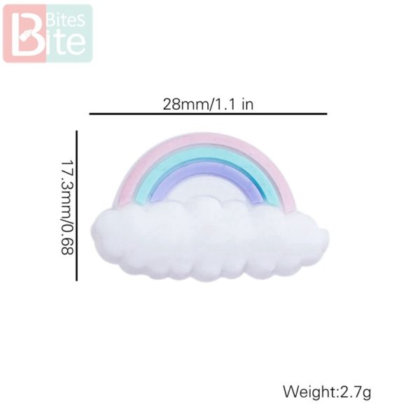 5pcs Silicone Beads Baby Teether Rainbow Cloud Tiny Rod Rodent Food Grade Teeth DIY Pacifier Chain Nursing Bracelet Baby Product - Image 2