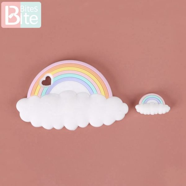 5pcs Silicone Beads Baby Teether Rainbow Cloud Tiny Rod Rodent Food Grade Teeth DIY Pacifier Chain Nursing Bracelet Baby Product - Image 3