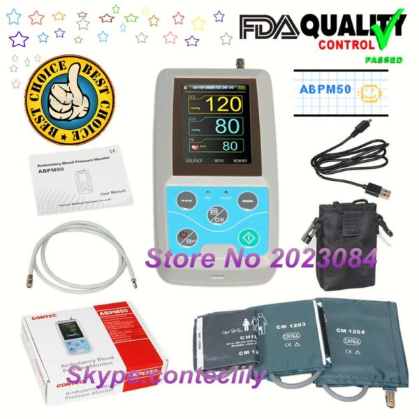 ABPM50 24 hours Ambulatory Blood Pressure Monitor Holter ABPM Holter with software(download online) contec - Image 2