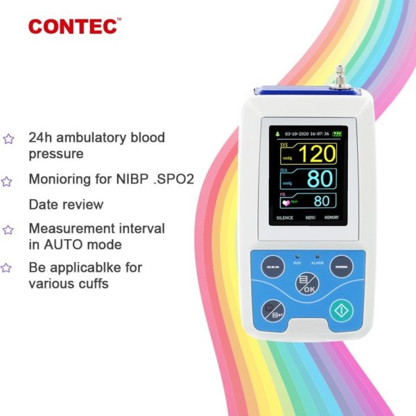 ABPM50 24 hours Ambulatory Blood Pressure Monitor Holter ABPM Holter with software(download online) contec