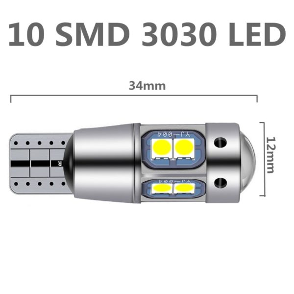 ASLENT High Quality T10 W5W 168 192 Led Tail Light 3030 10smd 12V for Car Led Auto Lamp CANBUS NO Error Car Marker Parking Bulb - Image 3