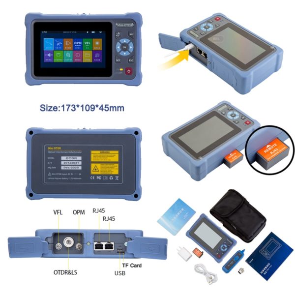 Active Fiber LIVE-IN Test MINI OTDR 1310nm 1550nm SM Optic Reflectometer Touch Screen VFL OLS OPM Event Map Ethernet Cable Test - Image 5