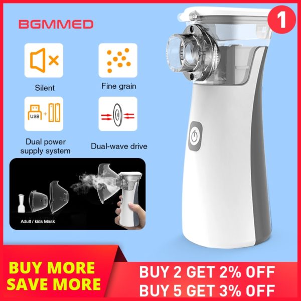 BGMMED Handheld Medical Nebulizer equipment Asthma Portable inhaler Atomizer inhalator for kids mini nebulizador