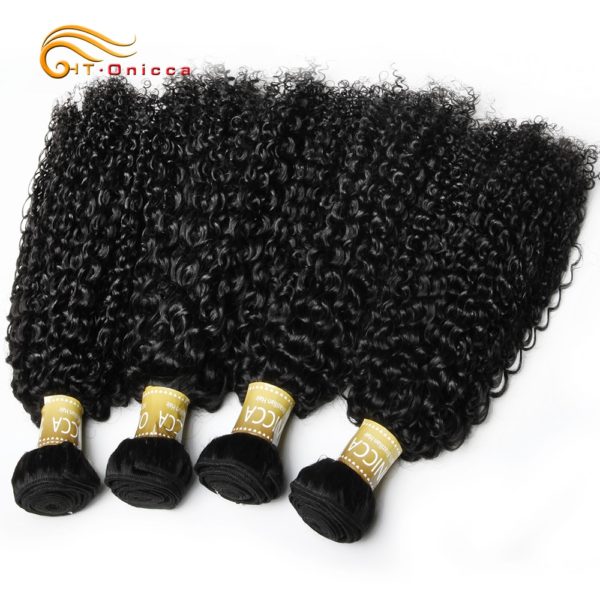 Brazilian Kinky Curly Human Hair Bundles Hair Extensions Htonicca 100% Remy Human Hair Weaves 3 and 4 Bundles Deals - Image 4