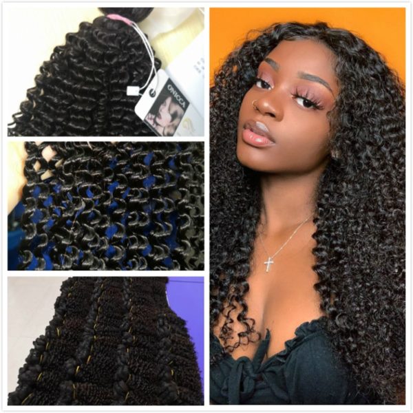 Brazilian Kinky Curly Human Hair Bundles Hair Extensions Htonicca 100% Remy Human Hair Weaves 3 and 4 Bundles Deals - Image 5