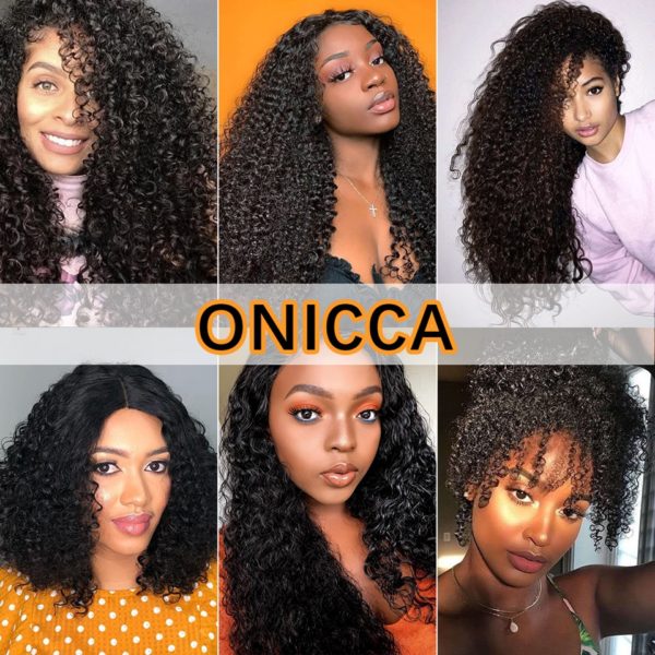 Brazilian Kinky Curly Human Hair Bundles Hair Extensions Htonicca 100% Remy Human Hair Weaves 3 and 4 Bundles Deals - Image 6