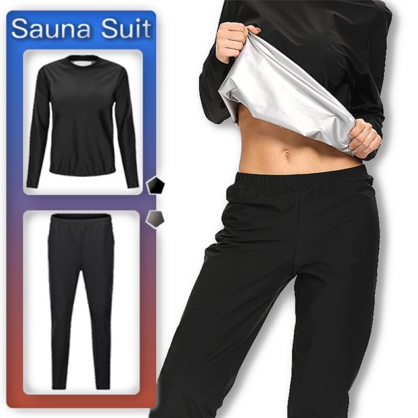 CAPMAP 2021 New Sauna Suit Ls Suitable For Women To Lose Weight Sweat Top Slim Fitness Clothing Yoga Running Sports Set