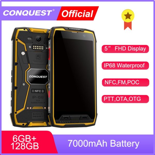 CONQUEST S11 7000mAh Rugged SmartPhone IP68 Waterproof NFC Smartphones celular Cell phone Cellphones Mobile Phones Unlocked