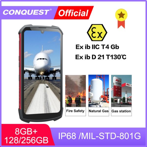 CONQUEST S16 ATEX Explosion-proof Android Phone Rugged IP68 Waterproof NFC Smartphones IP68 Celular Cell phone Unlocked