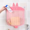 Cartoon Baby bathroom mesh bag Sucker Design for bath toys bag kids animal shapes cloth sand toys storage Blue Pink Net Bag - Image 2