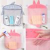 Cartoon Baby bathroom mesh bag Sucker Design for bath toys bag kids animal shapes cloth sand toys storage Blue Pink Net Bag - Image 3