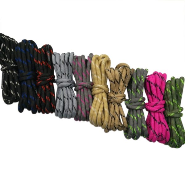 Coolstring Outdoor Round Rope Hiking Shoes Laces Striped Wear Resistant Sneakers Boot Shoelaces Strings For Men And Women Sports