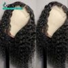 Deep Wave Wig Transparent Lace Wigs Human Hair Lace Wig 28 Inch Long T Part Brazilian Wet and Wavy Curly Human Hair Wigs - Image 5