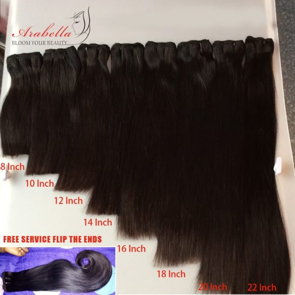 Double Drawn Bone Straight Hair Weave Bundles Vrigin Hair Extension Natural Color Thick Ends Hair Bundles Arabella Hair Bundles - Image 2