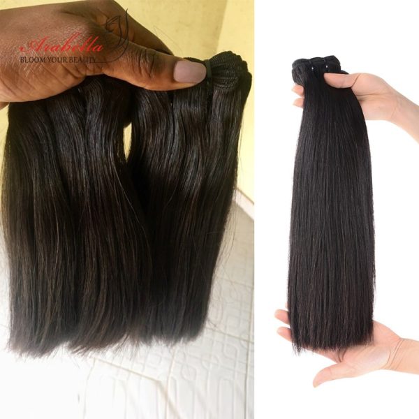 Double Drawn Bone Straight Hair Weave Bundles Vrigin Hair Extension Natural Color Thick Ends Hair Bundles Arabella Hair Bundles - Image 4