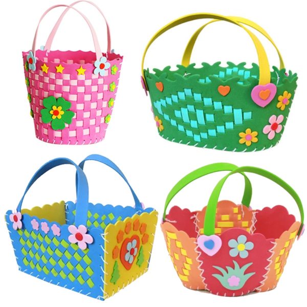 EVA Handmade Woven Paste Basket Childen Toy DIY Handicrafts Girl Gifts Sticky Kindergarten Material Kids Crafts Toys 2019 New