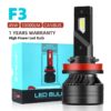 F3 90W H7 Led Canbus 10000LM High Power Headlight H1 H4 H8 H11 9005 9006 Hb3 9004 9007 H13 9012 Led Bulb Turbo Lamp For Car 2PCS