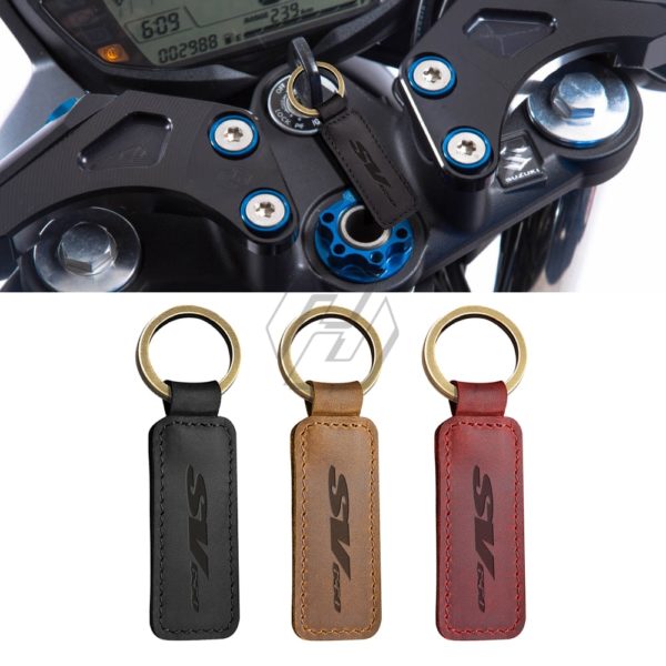 For Suzuki SV650 SV 650 SV650X SV650S Key Motorcycle Keychain Cowhide Key Ring - Image 3