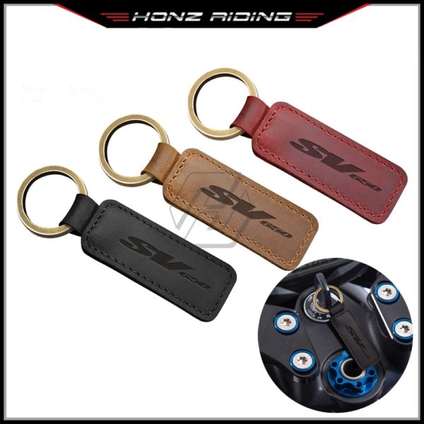 For Suzuki SV650 SV 650 SV650X SV650S Key Motorcycle Keychain Cowhide Key Ring