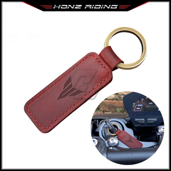 For Yamaha MT MT01 MT03 MT07 MT09 MT10 Key Motorcycle Keychain Cowhide Key Ring