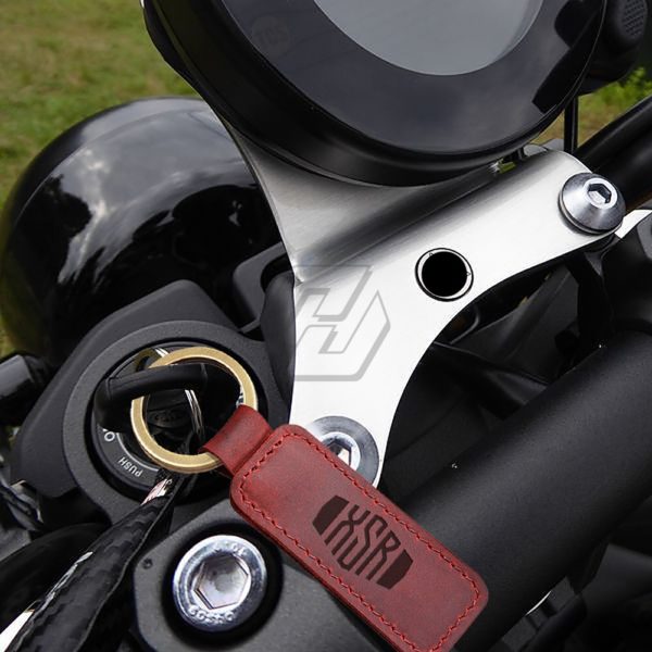 For Yamaha XSR 155 300 700 900 Keyring Motorcycle Cowhide Keychain Key Ring - Image 2