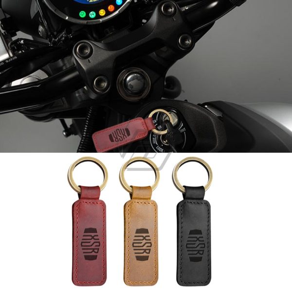 For Yamaha XSR 155 300 700 900 Keyring Motorcycle Cowhide Keychain Key Ring - Image 3