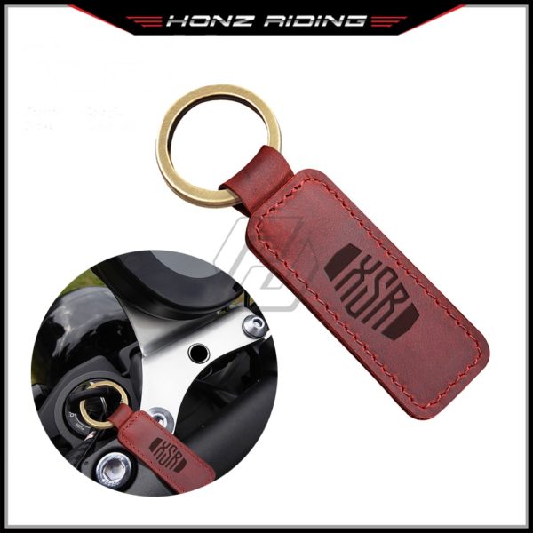 For Yamaha XSR 155 300 700 900 Keyring Motorcycle Cowhide Keychain Key Ring