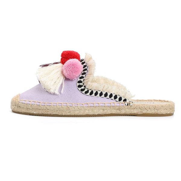 Furry Slippers Women Rubber Hemp Colors Tienda Soludos Spring Summer Tassel Fluffy Ball Canvas Mule Shoes Espadrilles Slides - Image 5