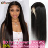 Glueless Straight Lace Front Wig Bone Straight Human Hair Wigs For Women Transparent Lace Frontal Wig Human Hair T Part Wig Remy