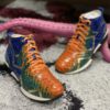 Handmade Luxury Autumn winter sports shoes Men‘s Python skin Sneaker Multi-color Leisure boots - Image 3